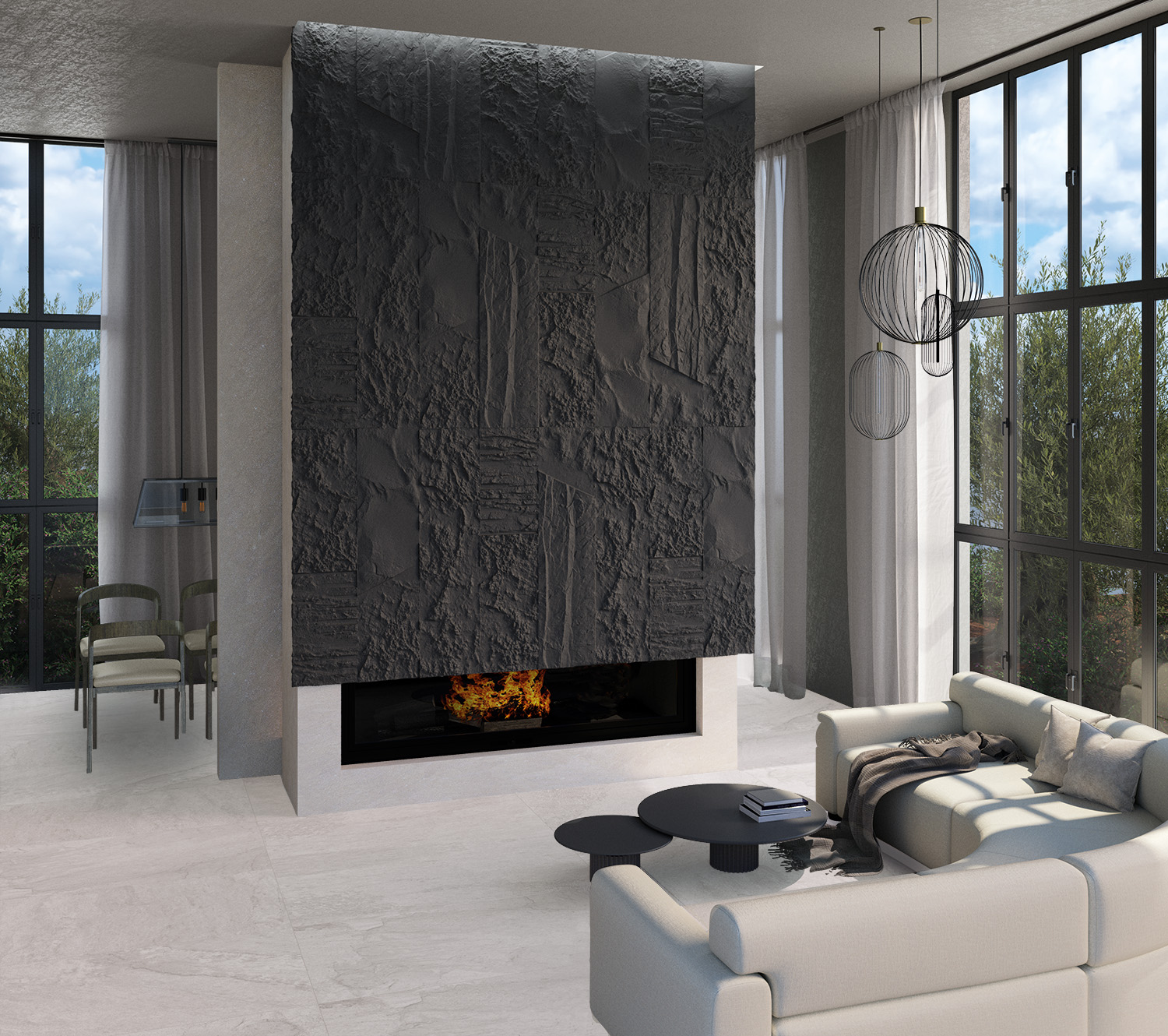 Minimal Noir Spanish Rectified Porcelain Wall Cladding 0472