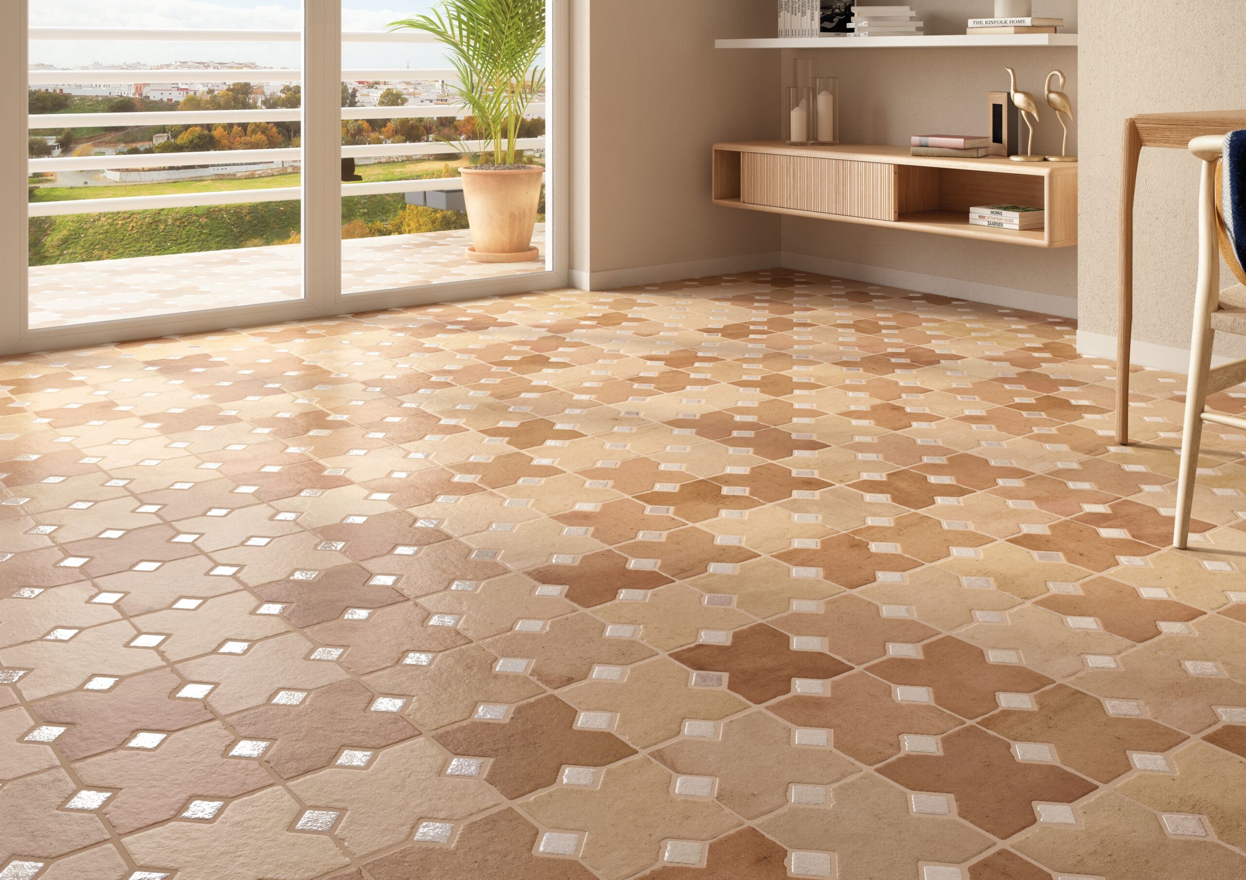 Ruanes Coto Diamond Vintage Look Spanish Rectified Porcelain Tile 0474