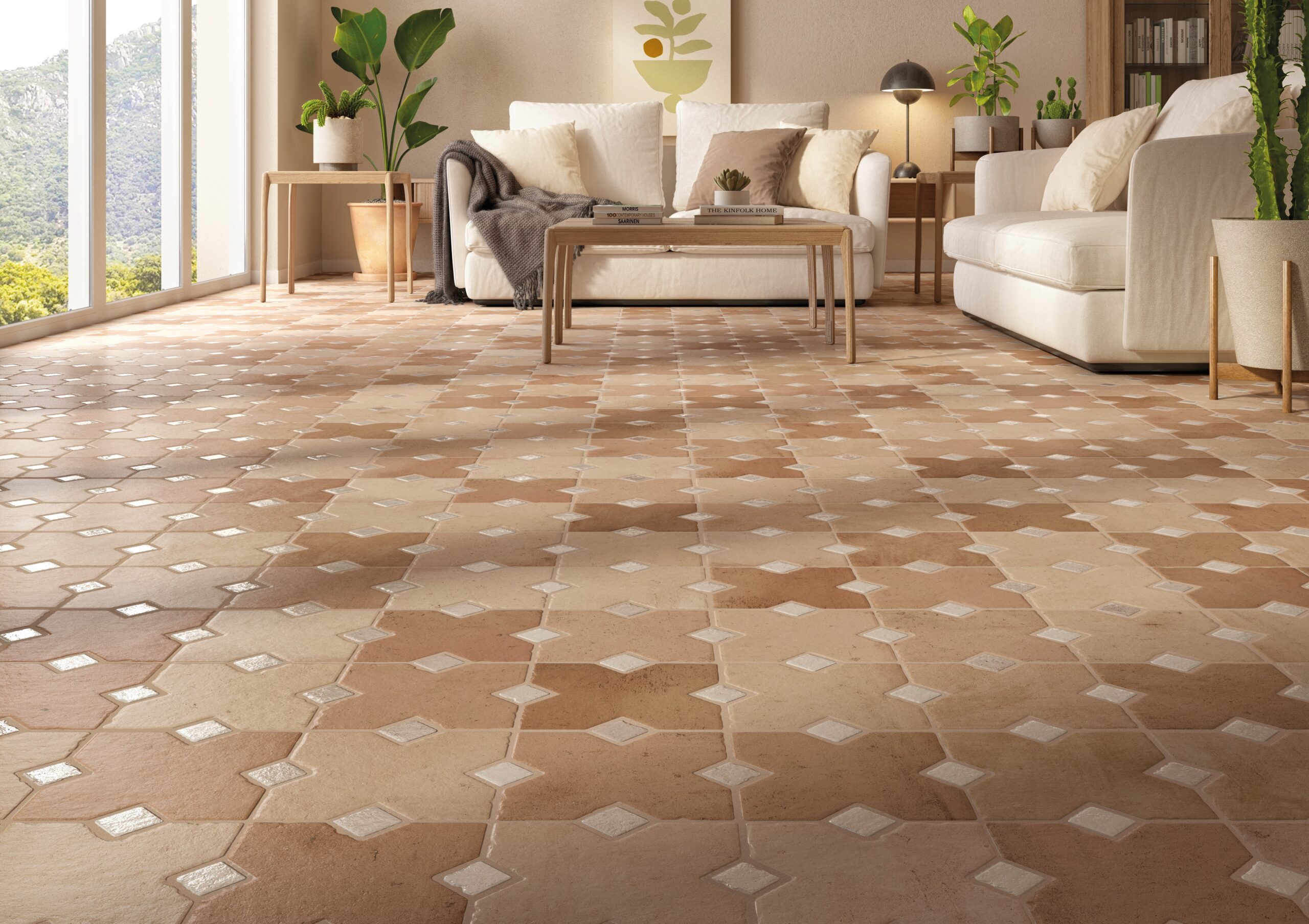 Ruanes Coto Diamond Vintage Look Spanish Rectified Porcelain Tile 0474