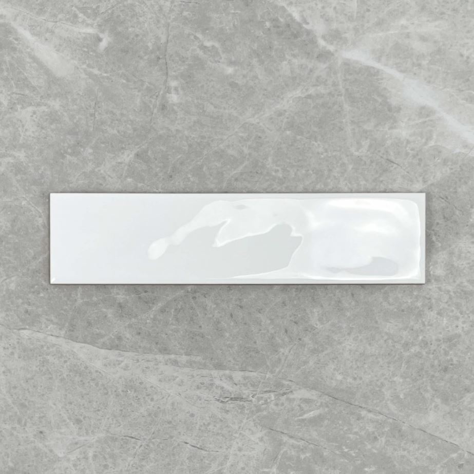 Ripple White Gloss Ceramic Wall Tile  3475