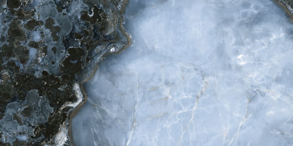 Lux Danae Navi Blue Marble Look Polished Rectified Spanish Porcelain Tile
