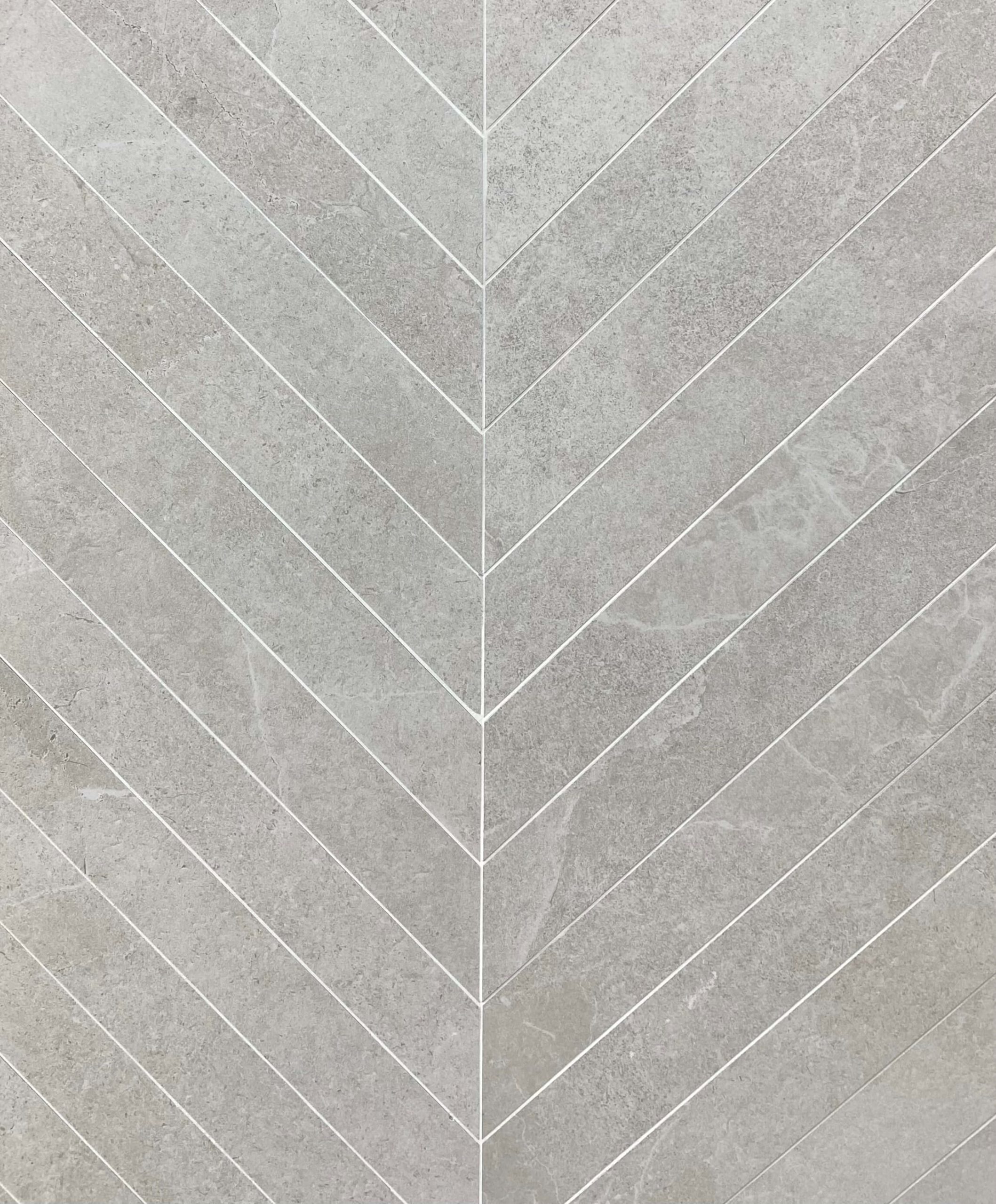 Yosemite Light Grey Chevron Stone Look In/Out Rectified Porcelain Tile 4269