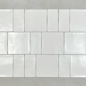New England Wavy White Matt Mixed Pattern Ceramic Wall Tile 4423