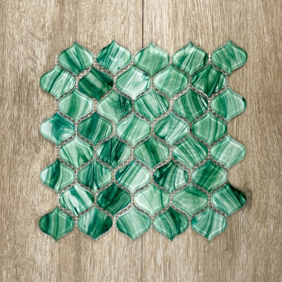 Emerald City Arabesque Lantern Glass Mosaic 7600