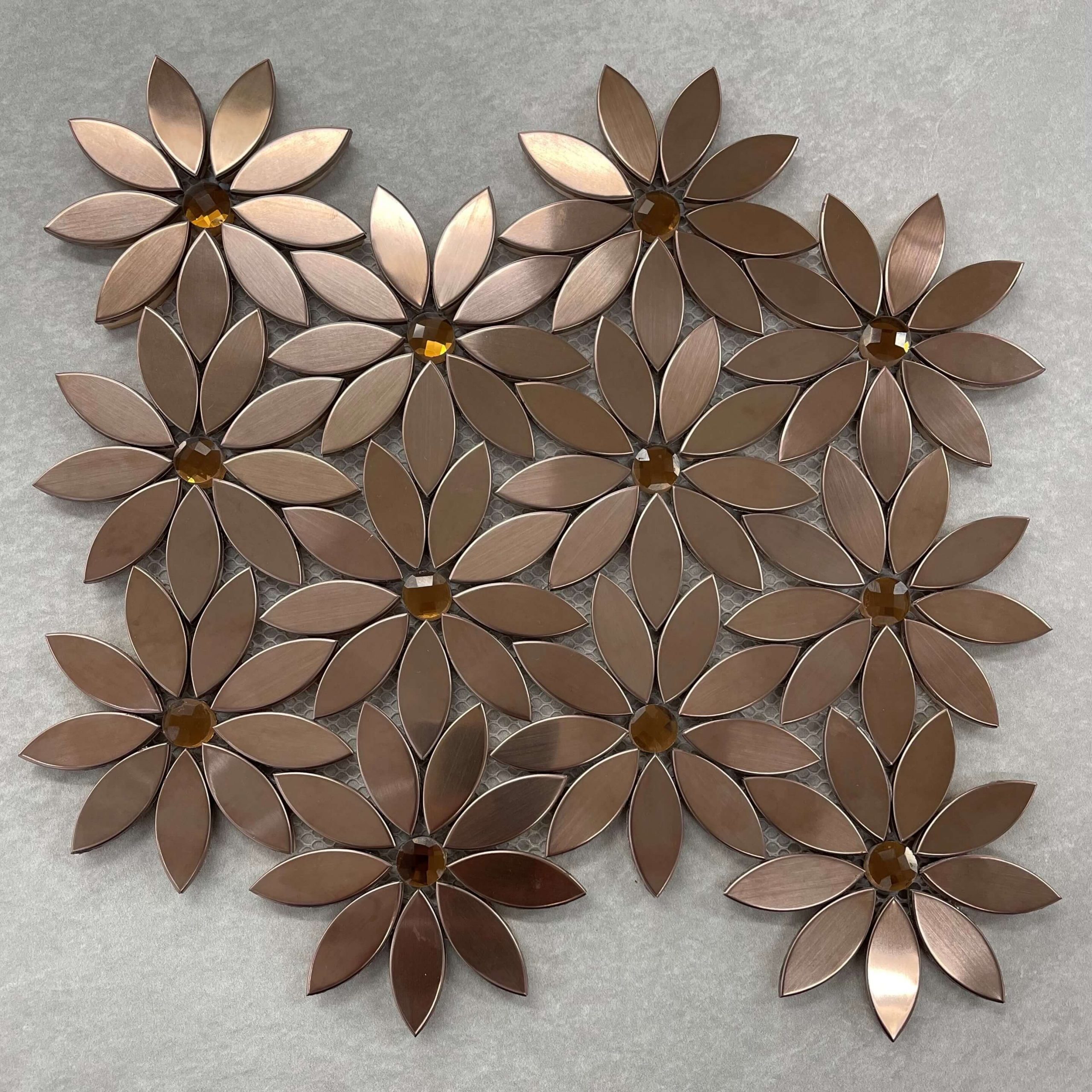 Daisy Flower Copper Mosaic 7633