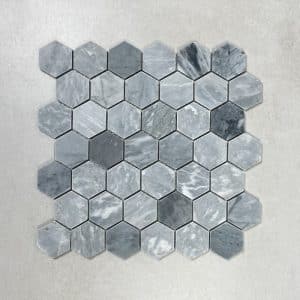 Marquina Black Marble Honed Finish Hexagon Mosaic Sheet Tiles 7670