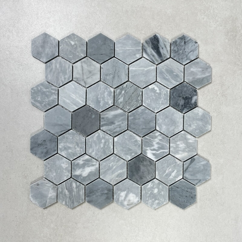 Grey Marble Polished Hexagon Mosaic 7667