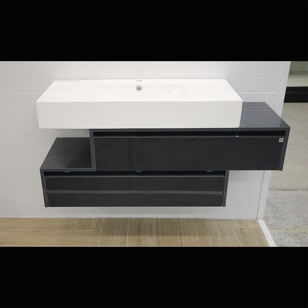 900(w)x405(d)x130(h)mm Grey Wall Hung Vanity and Artifical Stone Basin (#3010)