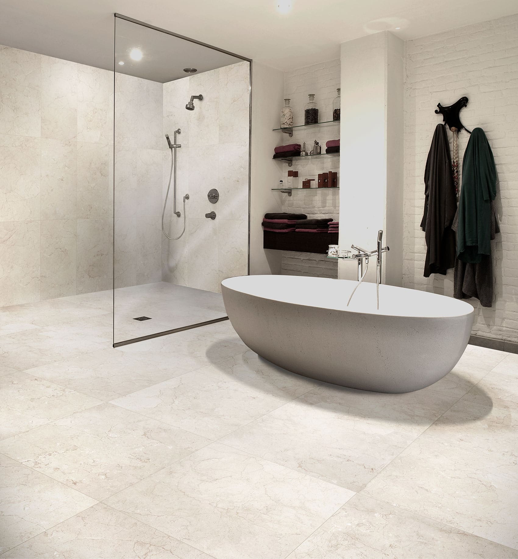 600x600mm Marfil Grey Gloss Glazed Porcelain Floor Tile 
