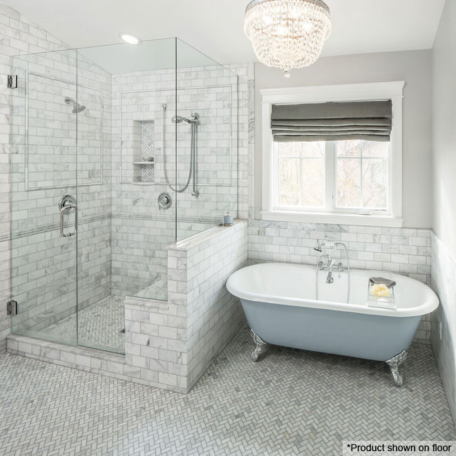 Only 15 Sheet Polished Bianco Carrara Herringbone Marble Mosaic Polished Bianco Carrara Herringbone Marble Mosaic Sheet