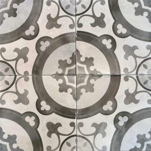 Retro Grey And White Matt Patterned Non Rectified Glazed Porcelain Wall Floor Tile 200x200mm 2 1 1 Scaled 1.jpg