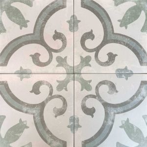 Retro Light Blue And Grey Matt Floral Patterned Non Rectified Glazed Porcelain Wall Floor Tile 200x200mm 1 Scaled 1.jpg