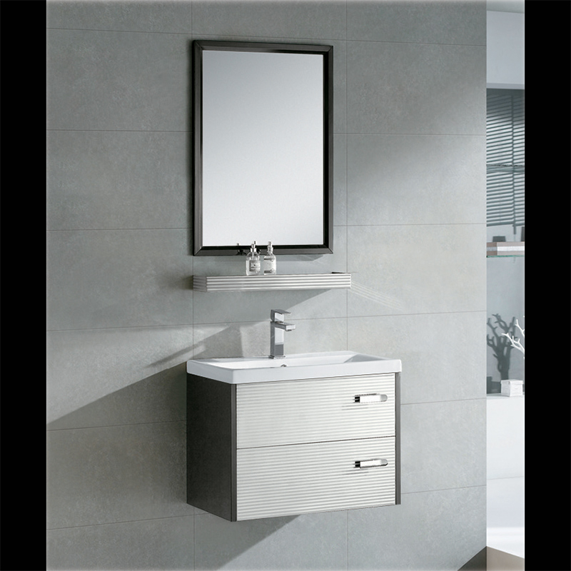 600(w) x 400(d) x 440(h)mm Wall Hung Stainless Steel Vanity, 2 Drawers (#9175)