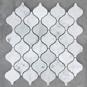 Bianco Carrara Arabesque Polished Marble Mosaic Sheet 1.jpg