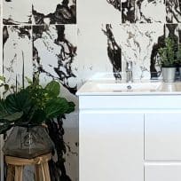Black and White Marble Look Polished Rectified Porcelain Tile 6871