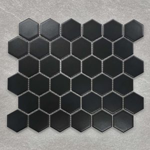 Black Matt Hexagon Porcelain Mosaic