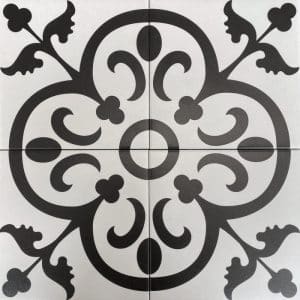 Black White Retro Pattern Tile