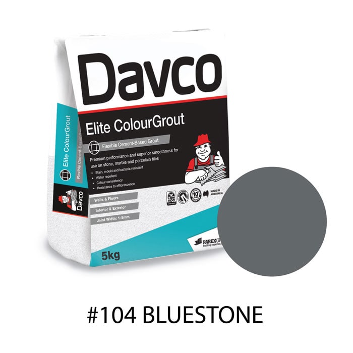 5kg Davco Elite Colour Grout No.104 Bluestone Suitable For Wall and Floor (#9600)