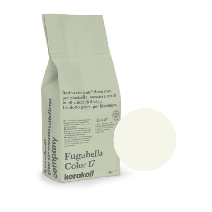 3kg Kerakoll Fugabella Colour Resin-Cement Grout No. 02 Arctic White 9834
