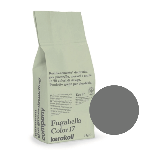3kg Kerakoll Fugabella Colour Resin-Cement Grout No. 09 Grigio 9841