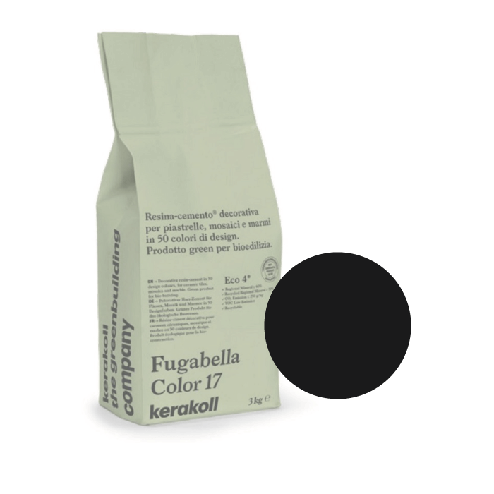 3kg Kerakoll Fugabella Colour Resin-Cement Grout No. 12 Cosmos Black 9844