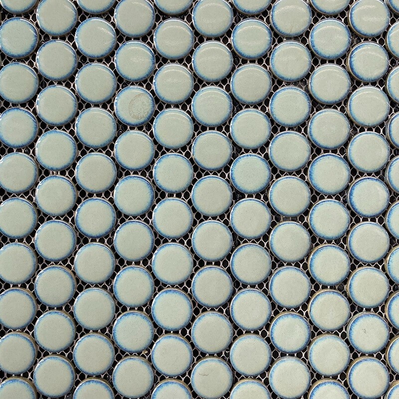 Penny Round Teal Porcelain Mosaic 7431