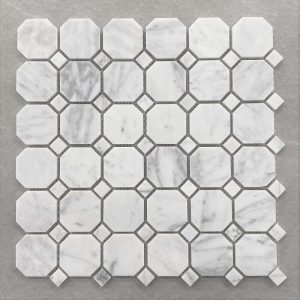 Honed Bianco Carrara Octagon Marble Mosaic