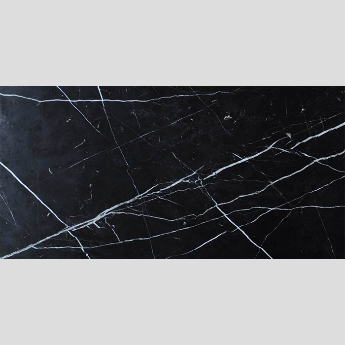 Marquina Nero Glazed Rectified Polished Porcelain Floor and Wall Tile (#6247)
