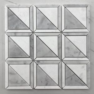 Maze Design0honed Carrara Thassos Marble Mosaic