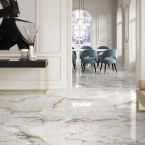 Pisa Gold Marble Look Polished Rectified Spanish Porcelain Tile 3547
