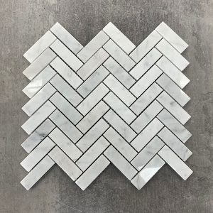 Polished Bianco Carrara Herringbone Marble Mosaic Sheet 1.jpg