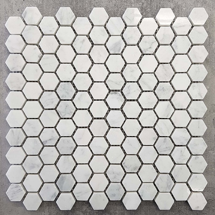 only 15 sheet polished bianco carrara hexagon marble mosaic hexagon sheet