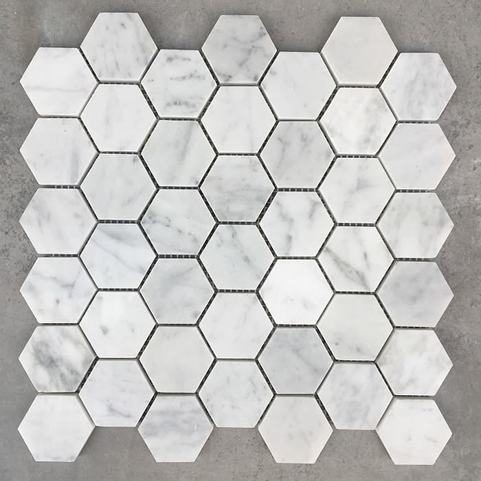 only 15 sheet polished bianco carrara hexagon marble mosaic hexagon sheet