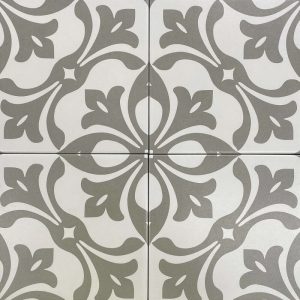 Retro White Taupe Pattern Porcelain Tile