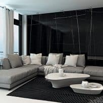 Sahara Noir Black Italian Marble Look Polished Rectified Porcelain Wall & Floor Panel | Slab 3268