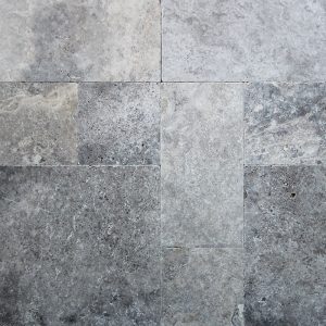 Silver Tumbled French Pattern Travertine Tile