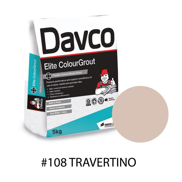 5kg Davco Elite Colour Grout No.108 Travertino Suitable For Wall and Floor (#9616)