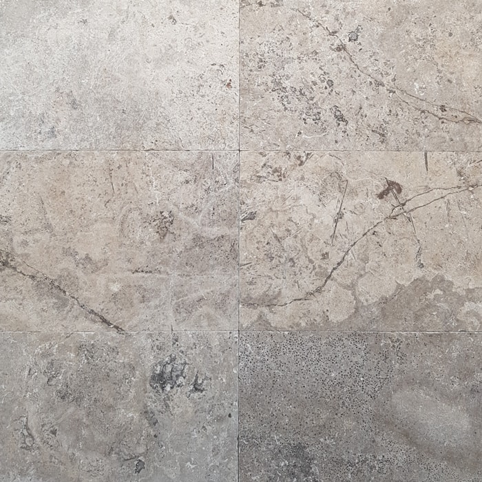 Tumbled Unfilled Silver Travertine Tile 8597